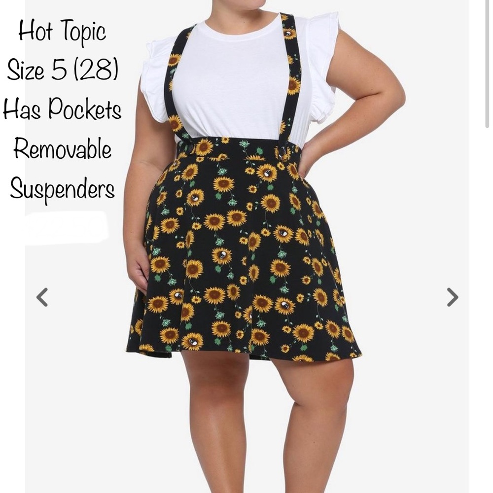 Skull & Sunflower Suspender Skirt